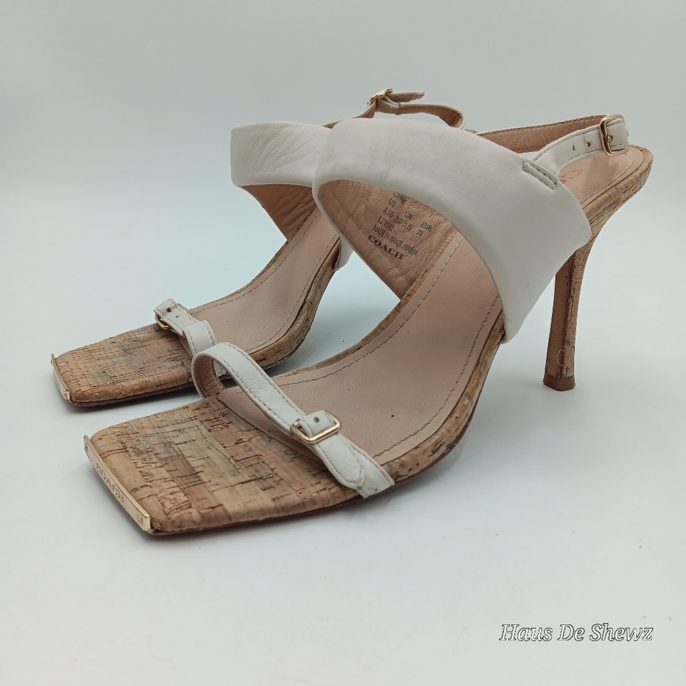Coach - Kit leather sandal chalk